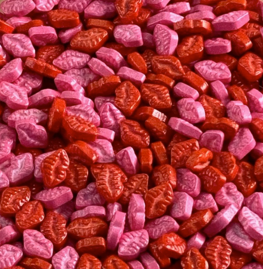Lip Shaped Sprinkles - Pink and Red