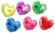 Glitter Heart Ring Asst Colors