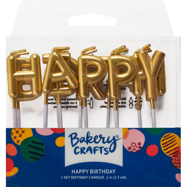 Candles- Happy Birthday Gold
