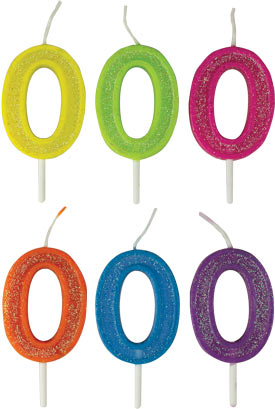 Mini Glitter Number Candle