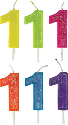 Mini Glitter Number Candle