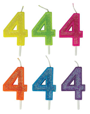Mini Glitter Number Candle