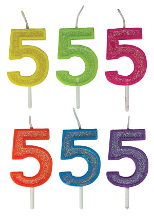 Mini Glitter Number Candle