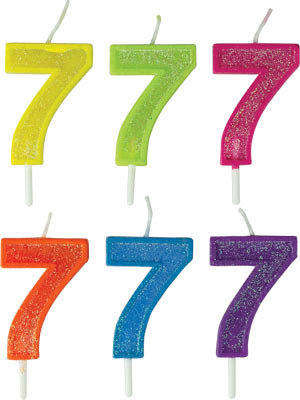 Mini Glitter Number Candle