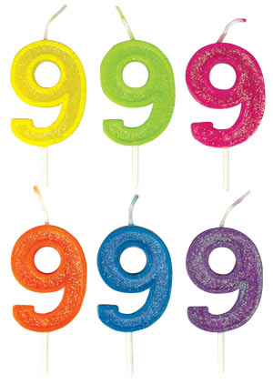 Mini Glitter Number Candle
