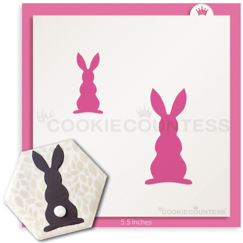 Cookie Countess Bunny Silhouette 2 sizes Stencil