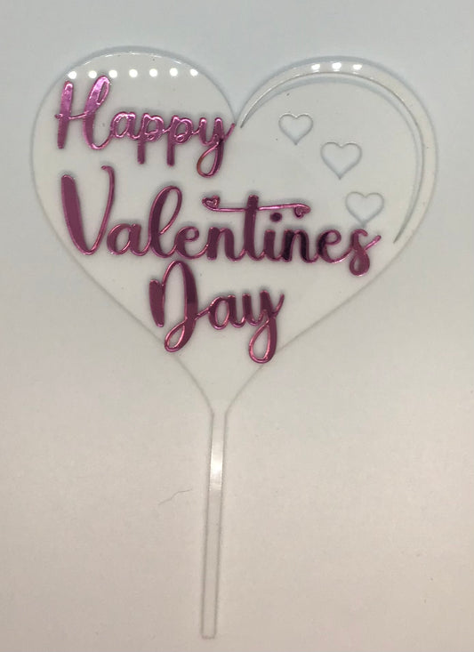 Happy Valentine's Day Heart Cake Topper
