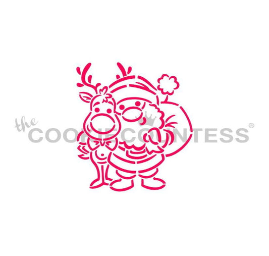 Paint Your Own Stencil - Santa and Rudolph